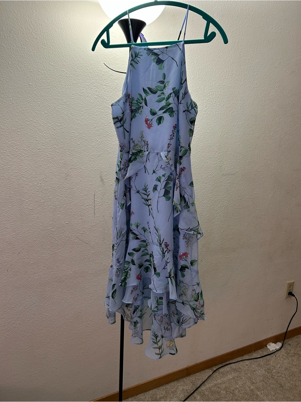 Banana Republic Light Blue Floral High-Low Dress